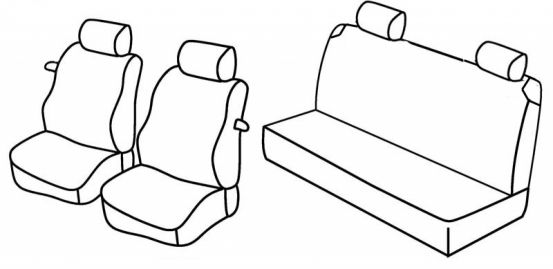 seat covers compatible for Fiat Punto, 2001>2010 - 3 door