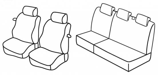 seat covers compatible for Fiat Punto, 2001>2010 - 3 door
