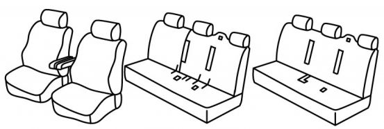 seat covers compatible for Renault/Opel/Fiat Trafic/Vivaro/Talento, 2014>