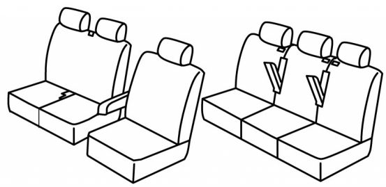 seat covers compatible for Renault Trafic / Opel Vivaro / Fiat Talento, 2014> - 5+1
