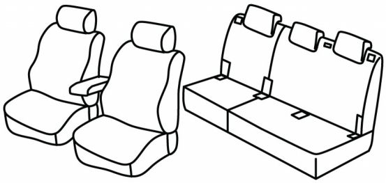 seat covers compatible for Ford Connect, 2018>2022 - Tourneo Facelift