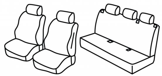 presvlake za sjedala odgovaraju za Ford Connect, 2022>