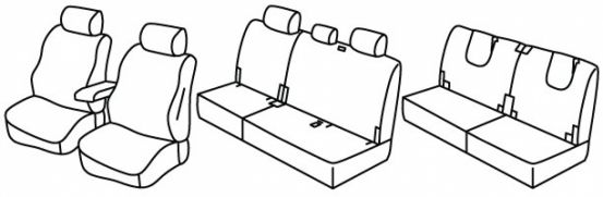 presvlake za sjedala odgovaraju za Ford Connect, 2022> - Tourneo  - 5 vrata