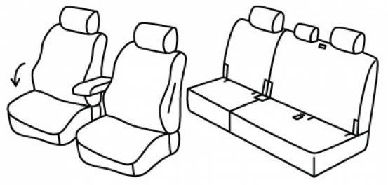 presvlake za sjedala odgovaraju za Ford Connect, 2022> - Tourneo - 5 vrata