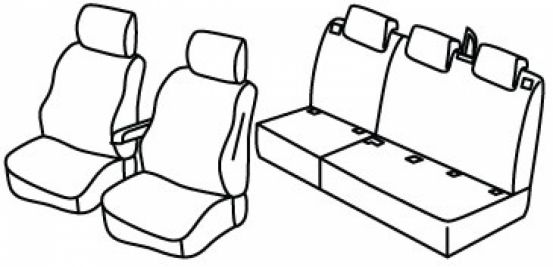 presvlake za sjedala odgovaraju za Ford Courier, 2023> - Tourneo - 5 vrata