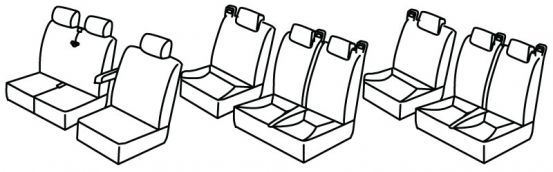 seat covers compatible for Ford Custom, 2012>2023 - Tourneo