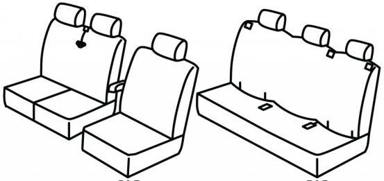 presvlake za sjedala odgovaraju za Ford Custom, 2012>2023 - Tourneo