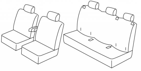 presvlake za sjedala odgovaraju za Ford Custom, 2012>2023 - Tourneo