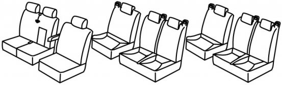 presvlake za sjedala odgovaraju za Ford Custom, 2012>2023 - Tourneo
