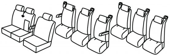 presvlake za sjedala odgovaraju za Ford Custom, 2020>2023 - Tourneo