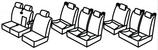seat covers compatible for Ford Custom, 2019>2023 - Transit, Facelift