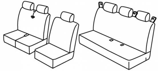 seat covers compatible for Ford Custom Tourneo, 2023> / VW T7 Transporter, 2025> - 5 door