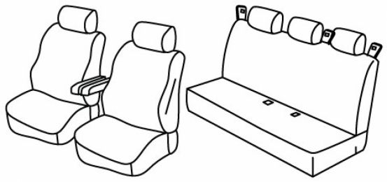 seat covers compatible for Ford Custom Tourneo, 2023> / VW T7 Transporter, 2025> - 5 door