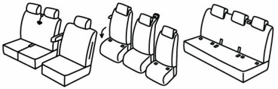 presvlake za sjedala odgovaraju za Ford Custom Tourneo, 2023> / VW T7 Transporter, 2025> - 5 vrata