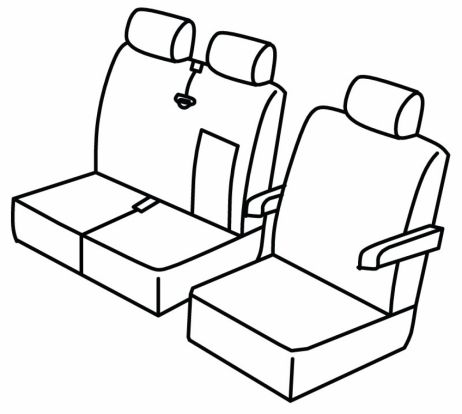 seat covers compatible for Ford Custom /VW T7 , 2023> / 2025> - Transit / Transporter