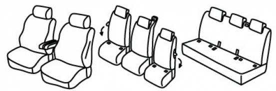 seat covers compatible for Ford Custom Tourneo, 2023> / VW T7 Transporter, 2025> - 5 door