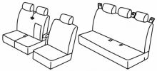 presvlake za sjedala za Ford Custom / VW T7 , 2023> / 2025> - Tourneo / Transporter
