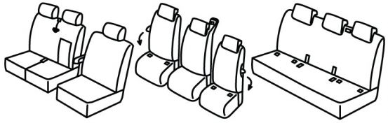 presvlake za sjedala odgovaraju za Ford / VW  Custom / T7 , 2023> / 2025> - Tourneo / Transporter - 5d
