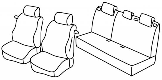 seat covers compatible for Ford Fiesta, 2017>2023 - 3 door