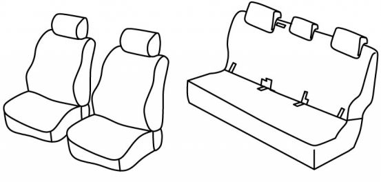 presvlake za sjedala odgovaraju za Ford Ranger, 2012>2016 - 4 door