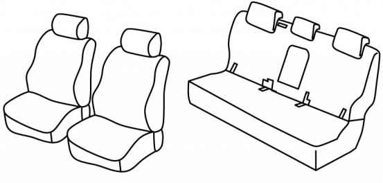 presvlake za sjedala odgovaraju za Ford Ranger, 2012>2016 -  door