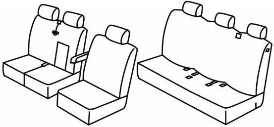 presvlake za sjedala odgovaraju za Ford Transit, 2012>2016, 2016> - 4 vrata