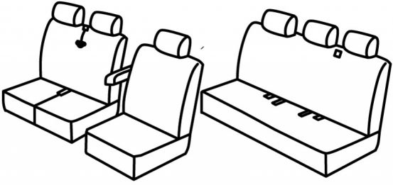 seat covers compatible for Ford Custom, 2012>2023 - Tourneo - 4 door