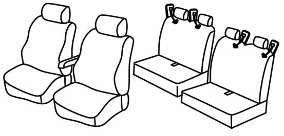 presvlake za sjedala odgovaraju za Ford Transit, 2017> - 4 vrata