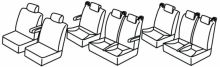 seat covers for Ford Custom, 2012>2016, 2016> - Tourneo