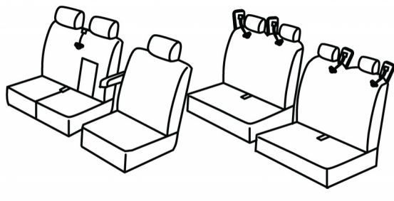 presvlake za sjedala odgovaraju za Ford Transit, 2017> - 4 vrata