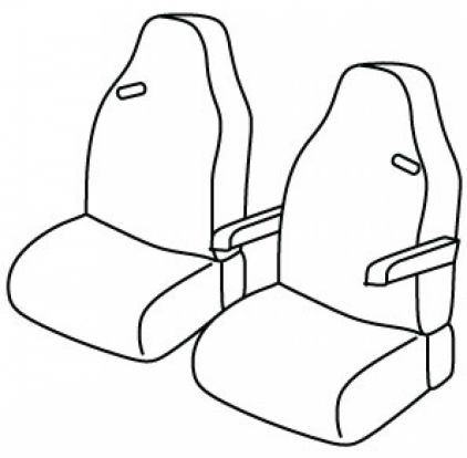seat covers compatible for Iveco S-way, 2019> - Driver Standard + passenger Standard