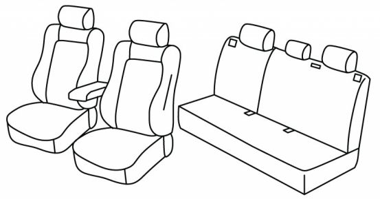 seat covers compatible for Jeep Renegade, 2014>2018, 2018> - SUV - 5 door