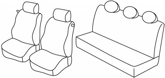 seat covers compatible for Lancia Ypsilon, 2003>2011 - 3 door