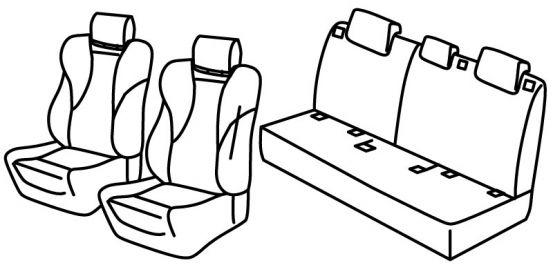 seat covers compatible for Land Rover Range Rover Evoque, 2016>2018 - 5 door