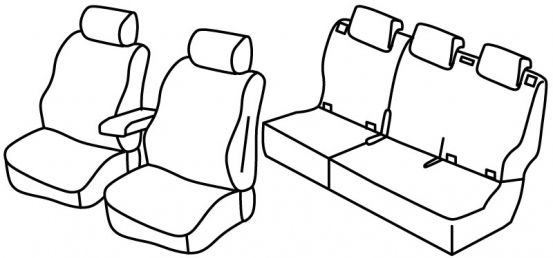 seat covers compatible for Mercedes Citan, 2012>2021 - W415