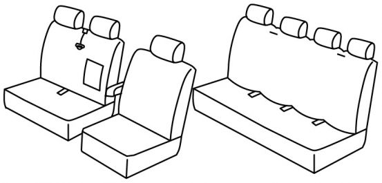 seat covers compatible for Mercedes Sprinter / VW Crafter, 2006>2018 - W906