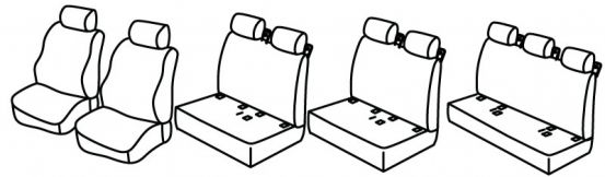 seat covers compatible for Mercedes Sprinter, 2018> - 8+1