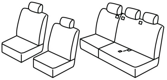 seat covers compatible for Mercedes Vito, 2003>2014