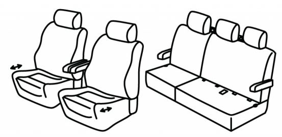 seat covers compatible for Mercedes Vito, 2014>