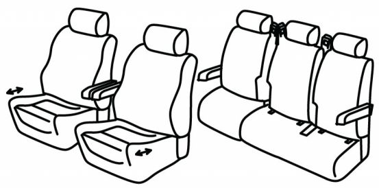 presvlake za sjedala odgovaraju za Mercedes Vito, 2014>