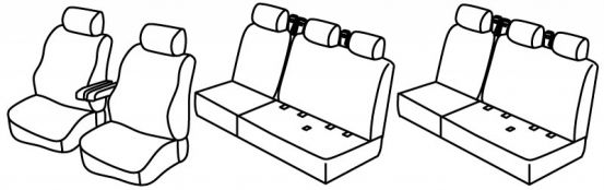 seat covers compatible for Mercedes Vito / V-Class, 2014> - W447