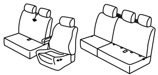 seat covers compatible for Mercedes Vito, 2014>