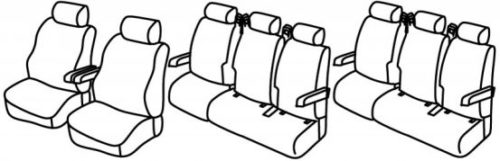 seat covers compatible for Mercedes Vito / V-Class, 2014> - W447 - 4 door