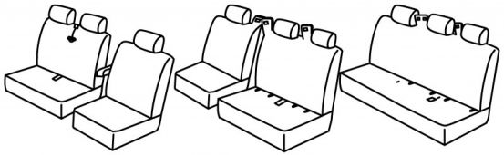 seat covers compatible for Mercedes Vito / V-Class, 2014> - W447 - 4 door