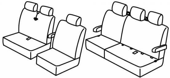 seat covers compatible for Mercedes Vito / V-Class, 2014> - W447 - 4 door