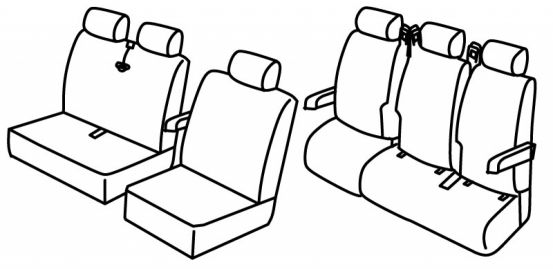 seat covers compatible for Mercedes Vito / V-Class, 2014> - W447