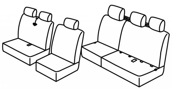 presvlake za sjedala odgovaraju za Mercedes Vito / V-Class, 2014> - W447