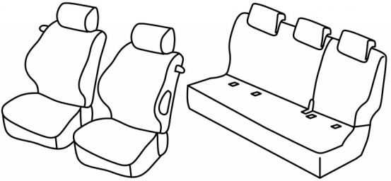 seat covers compatible for Mitshubishi Colt 6, 2004>2008 - CZ3 - 3 door