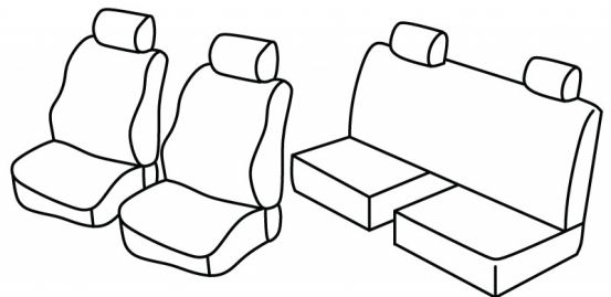 seat covers compatible for Mitshubishi L200, 2008>2015 - Club Cab