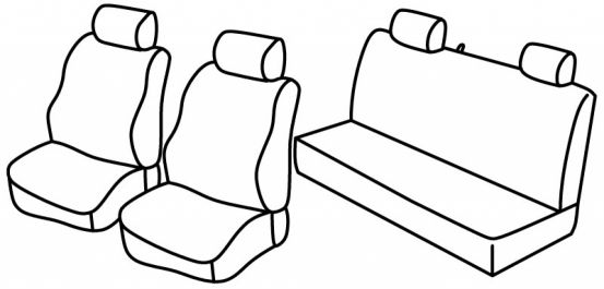 seat covers compatible for Mitsubishi L200, 2006>2015 - Pick Up